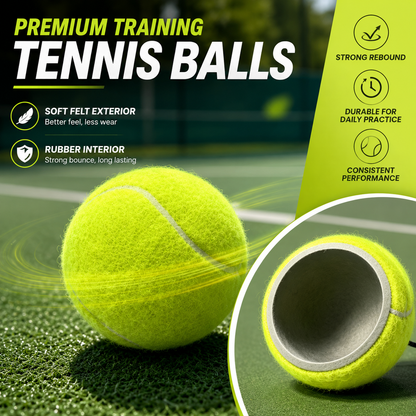 🎾 Solo Tennis Trainer Rebound Set – Practice Anytime, No Partner Needed,3 Balls