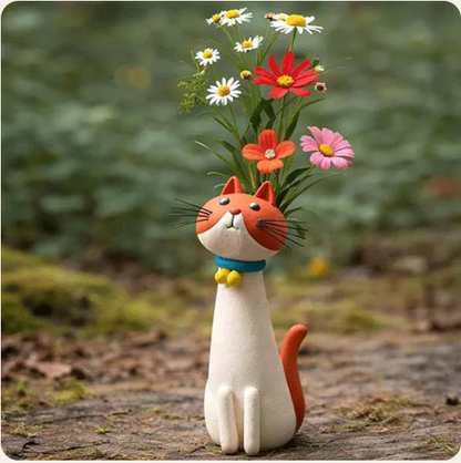 Handmade Creative Cat Vase-desktop Dried Flower Container