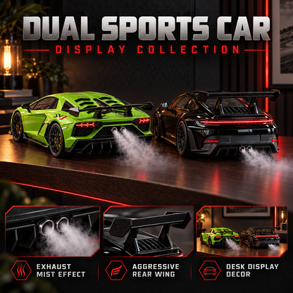 🏎️💨 Sports Car Model with Exhaust Mist Effect – Gift for Car Lovers