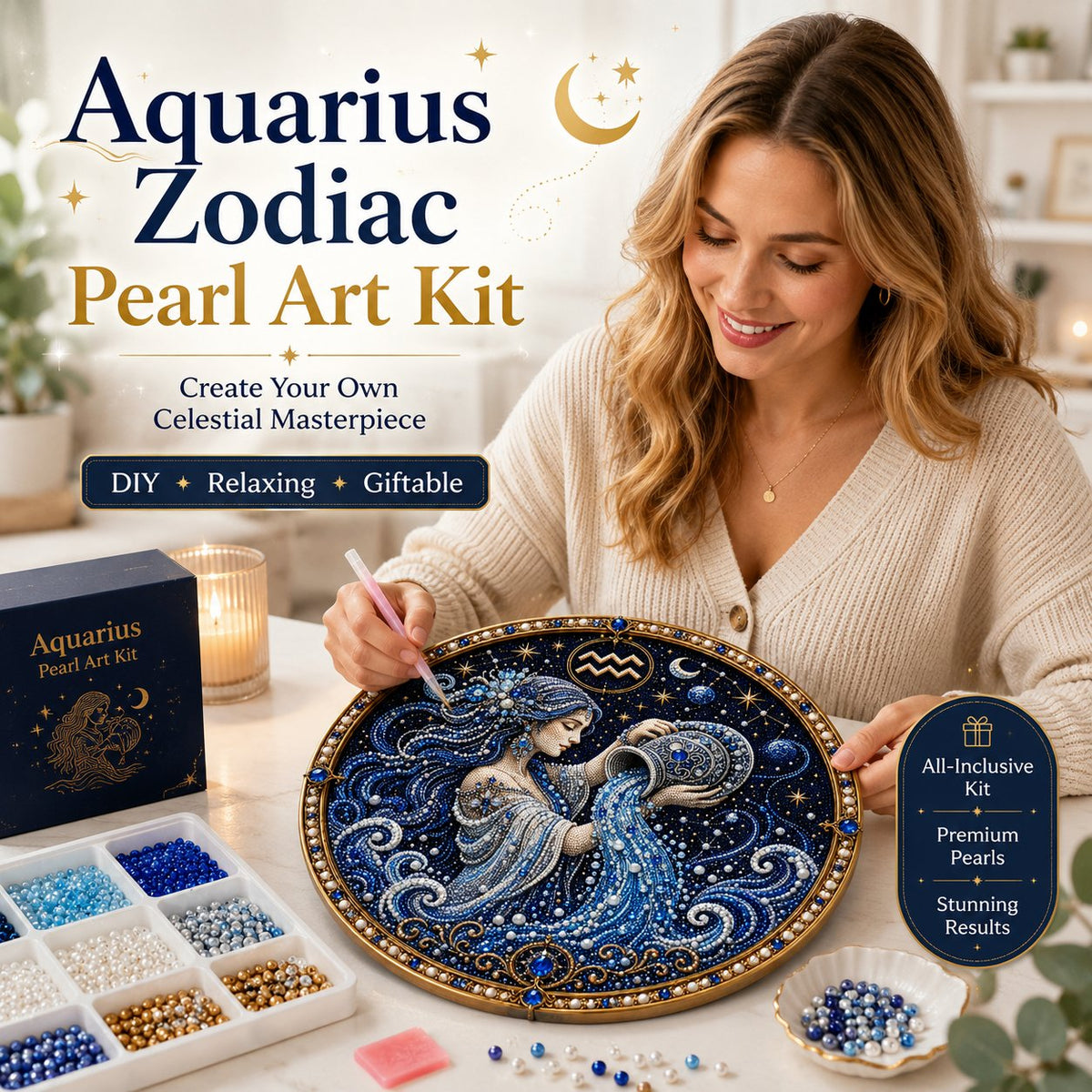 3D Pearl Zodiac Art Kit – DIY Astrology Wall Decor
