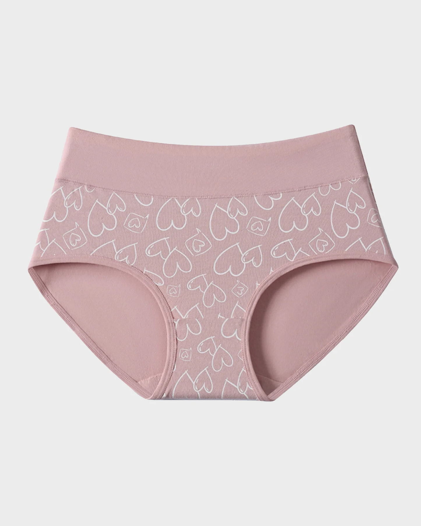 Soft Cotton Heart Print High-Waist Panties (6 Pack)