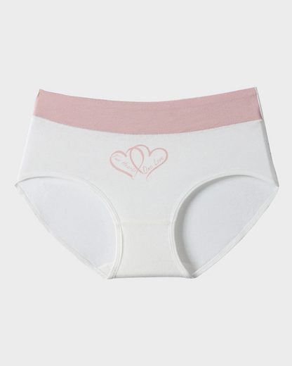 Soft Cotton Heart Print High-Waist Panties (6 Pack)