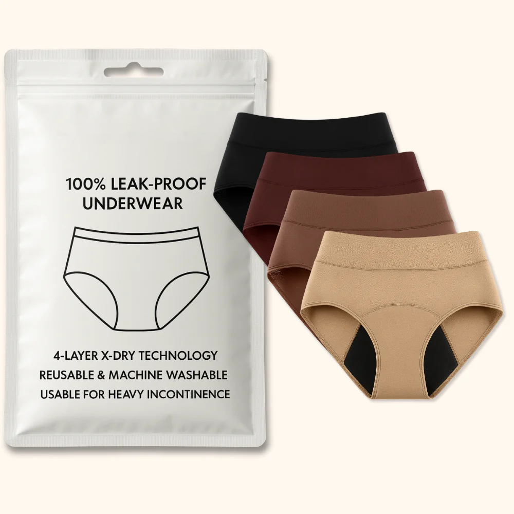 SheBodyFit 100% Leak-Proof Underwear That Won't Let You Down for Women 60+ (4-Pack)