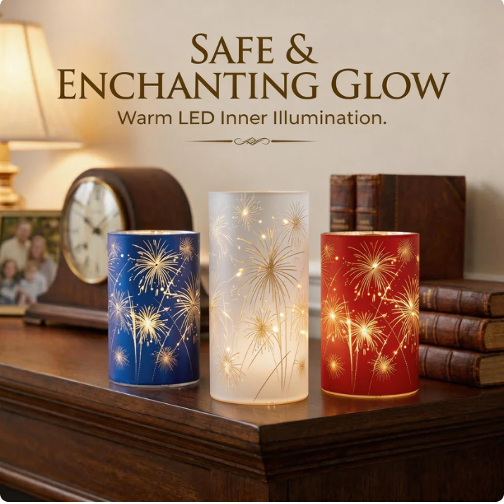Celebration Firework Lanterns-Premium Patriotic Red, White & Blue Trio