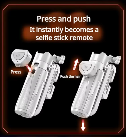 2026NEW🎉Mini Selfie Stick Foldable 3 in 1 Extendable Grip Phone Shooting Tripod Stand with BT Remote Control