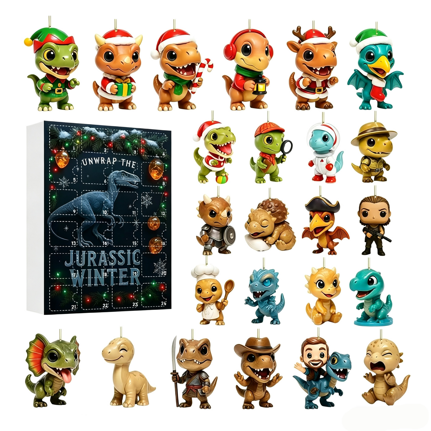 🎁Limited-time deal🦖Dinosaur Advent Calendar, 24‑Day Christmas Countdown Calendar