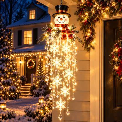 ✨ Crystal Cascade Christmas Lights – Hanging Snowflake & Crystal LED Décor ❄️