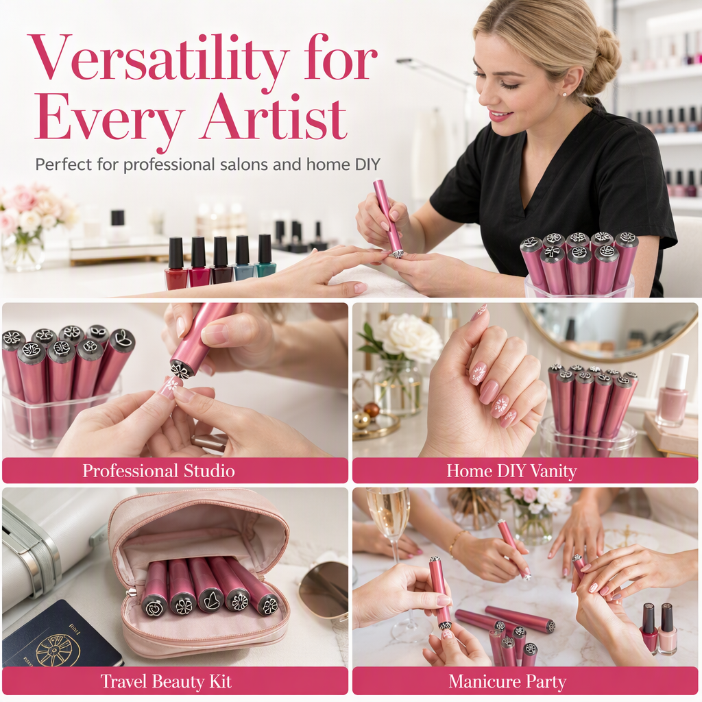 🔥Nail Art Stamp Pen Set – Floral & Butterfly Nail Design Tool