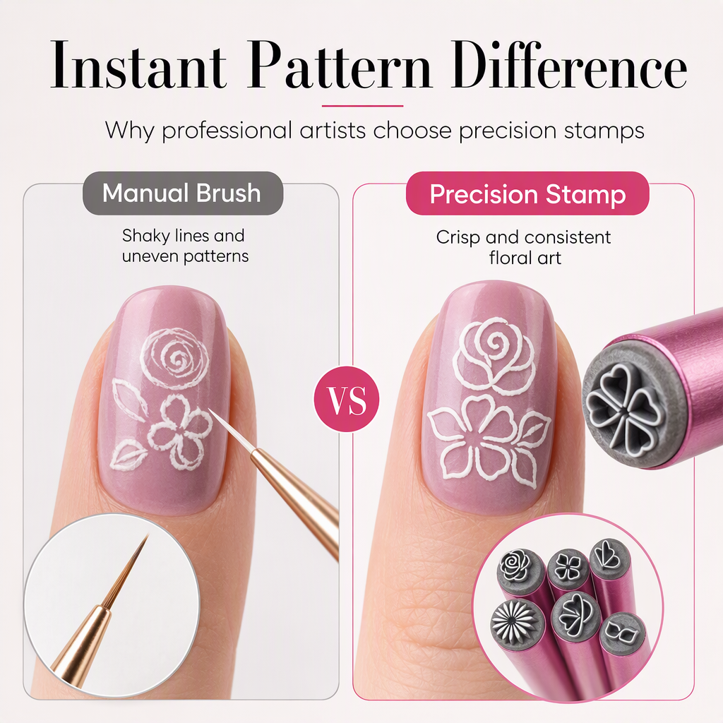 🔥Nail Art Stamp Pen Set – Floral & Butterfly Nail Design Tool
