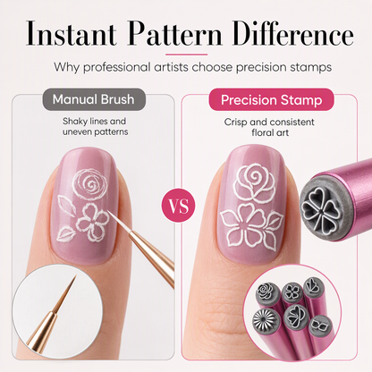 🔥Nail Art Stamp Pen Set – Floral & Butterfly Nail Design Tool