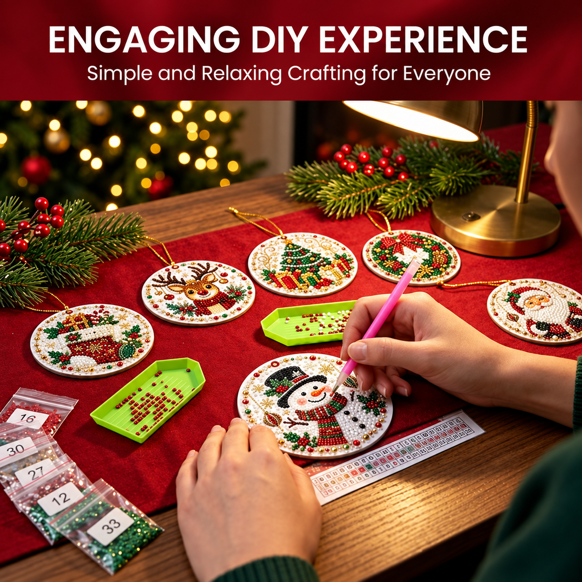 🏅35K+ Sold 🎄Christmas DIY Diamond Painting Ornament Kit