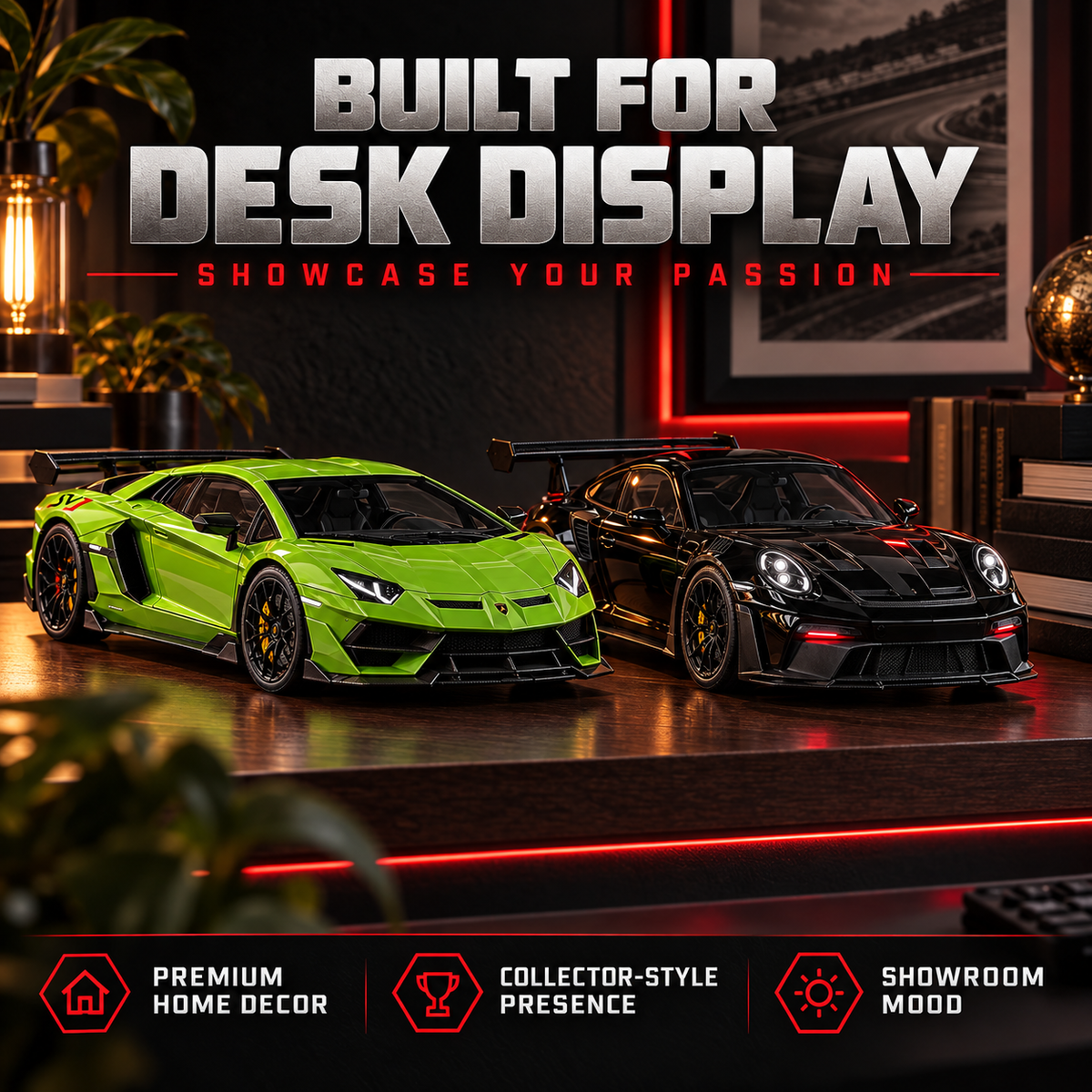 🏎️💨 Sports Car Model with Exhaust Mist Effect – Gift for Car Lovers