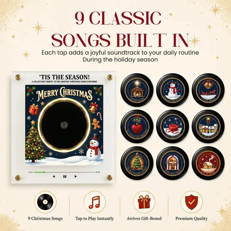 🎅 Interactive Christmas Music Fridge Magnet: Plays 9 Classic Songs for Festive Kitchen Decor! 🎵✨