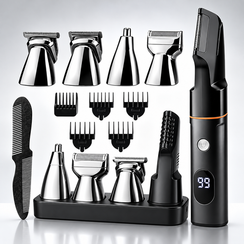🪒 5-in-1 Men's Electric Grooming Kit – All-in-One Body Hair Trimmer for Head-to-Toe Grooming ✨