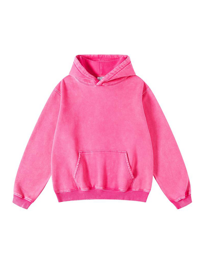 Oversized Unisex Acid Wash Hoodie Pullover