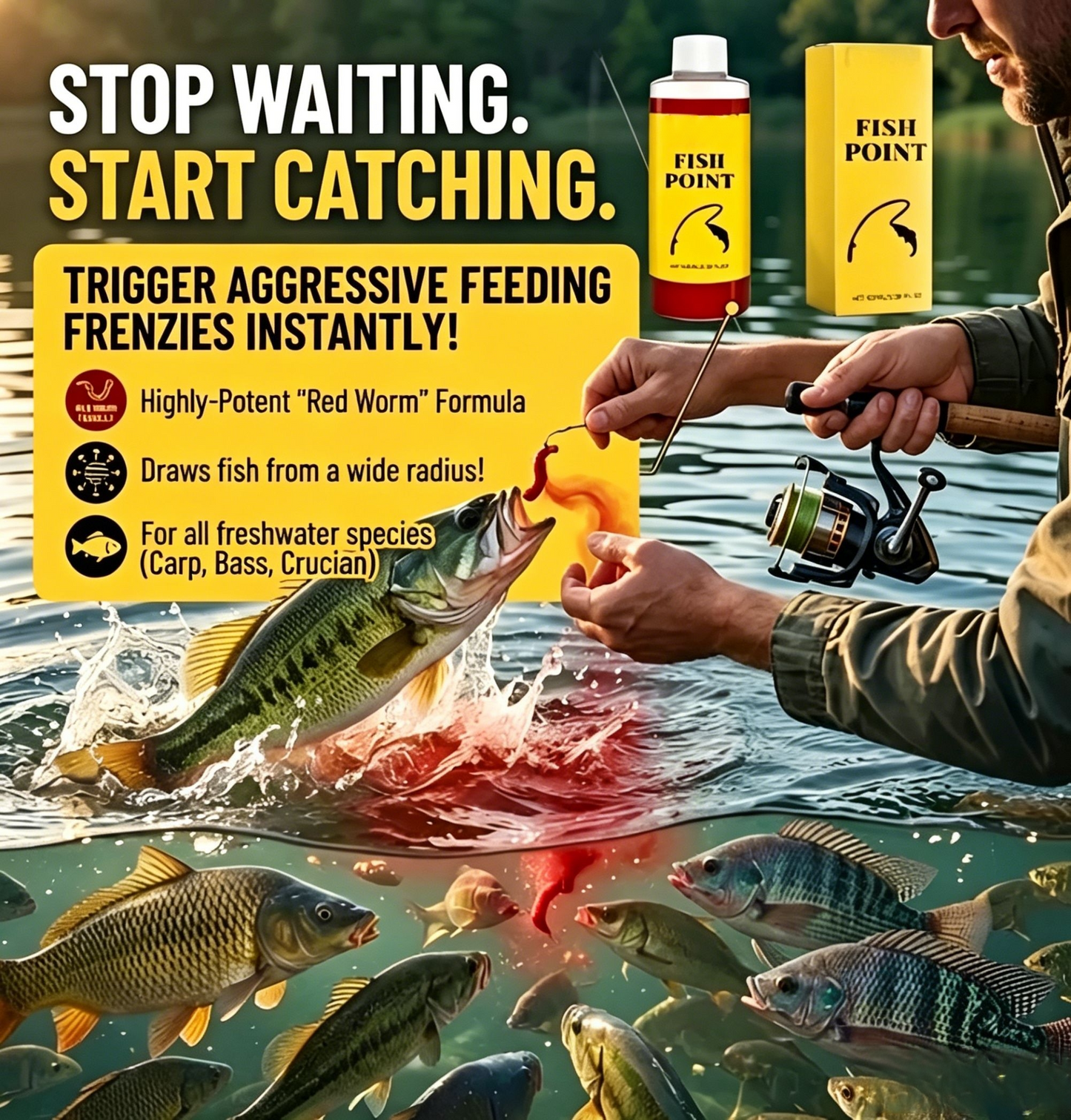 🔥45K+ SOLD! 🎣 Concentrated Fish Attractant Liquid – 🐟Fast-Acting Red Worm Formula
