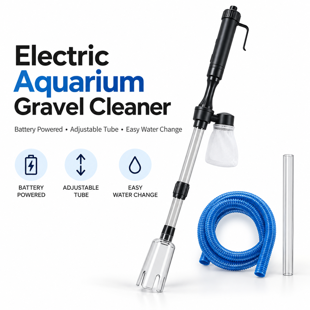 🔥 Electric Aquarium Gravel Cleaner – Powerful Suction for a Cleaner, Healthier-Looking Fish Tank!