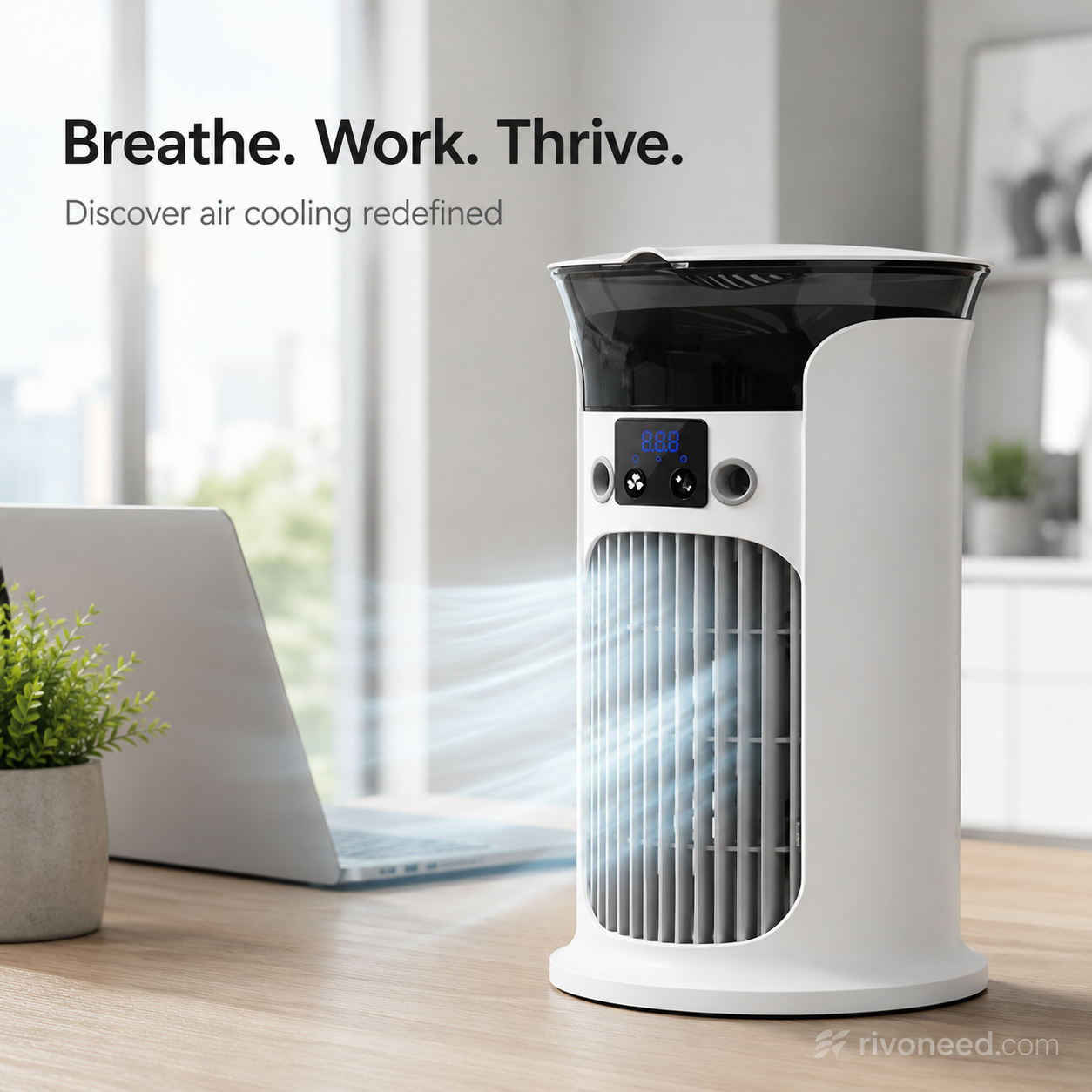 ❄️ 50% OFF | 3-in-1 Desktop Air Cooler Fan 💧 Portable Mist Cooling Fan with LED Night Light