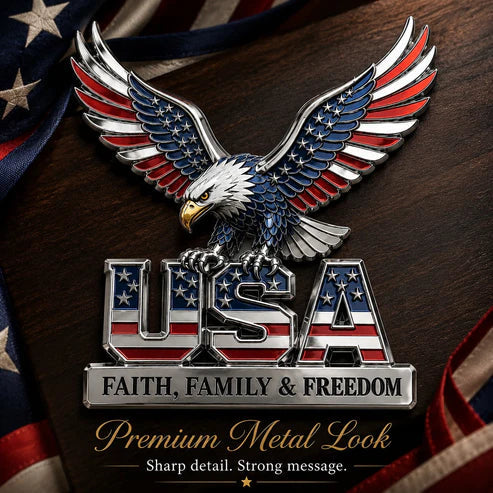 ⏰️Letzter Tag Aktion 🔥USA 250. Jahrestag 49% RABATT - ★USA Glaube, Familie & Freiheit★ Metall-Emblem-WH