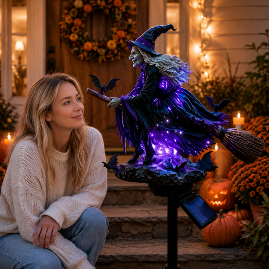 🔥Last Day 49% OFF 🧙‍♀️ Bring Halloween Magic to Your Garden with a Glowing Solar Witch