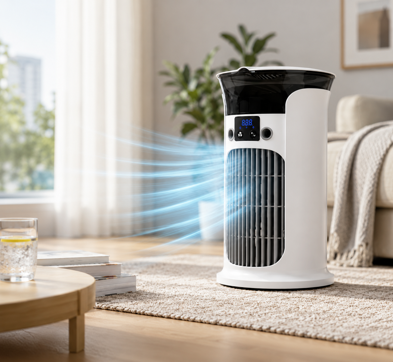 ⚡️Limited Time Summer Flash Sale⏰️Beat Heatwave This Summer✨3-in-1 Portable Air Cooler ❄️ Portable Mist Air Cooler with LED Night Light