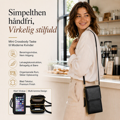✨ Compact Crossbody Phone Wallet – Multi-Zip Everyday Bag