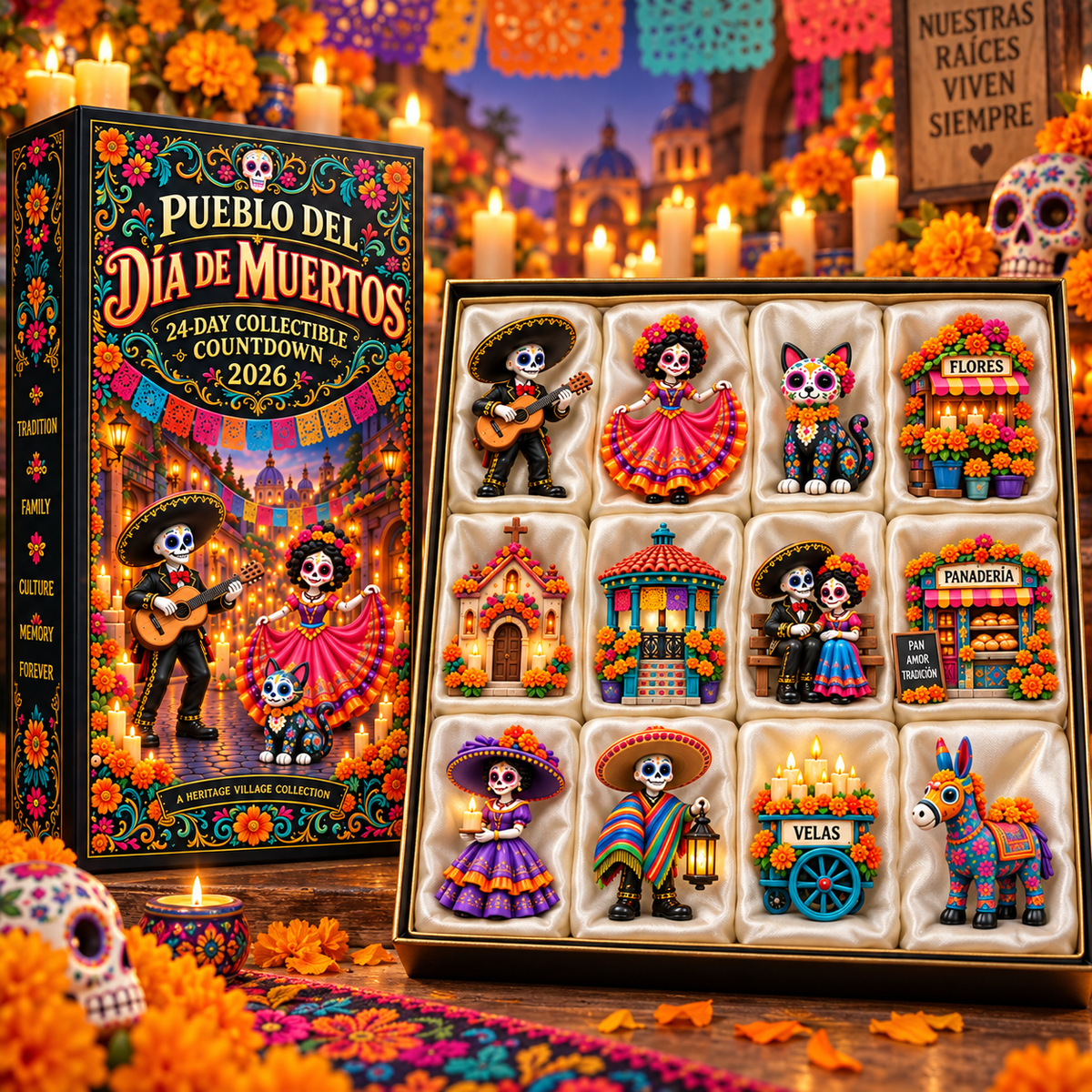 24-Day Día de los Muertos Miniature Countdown Calendar