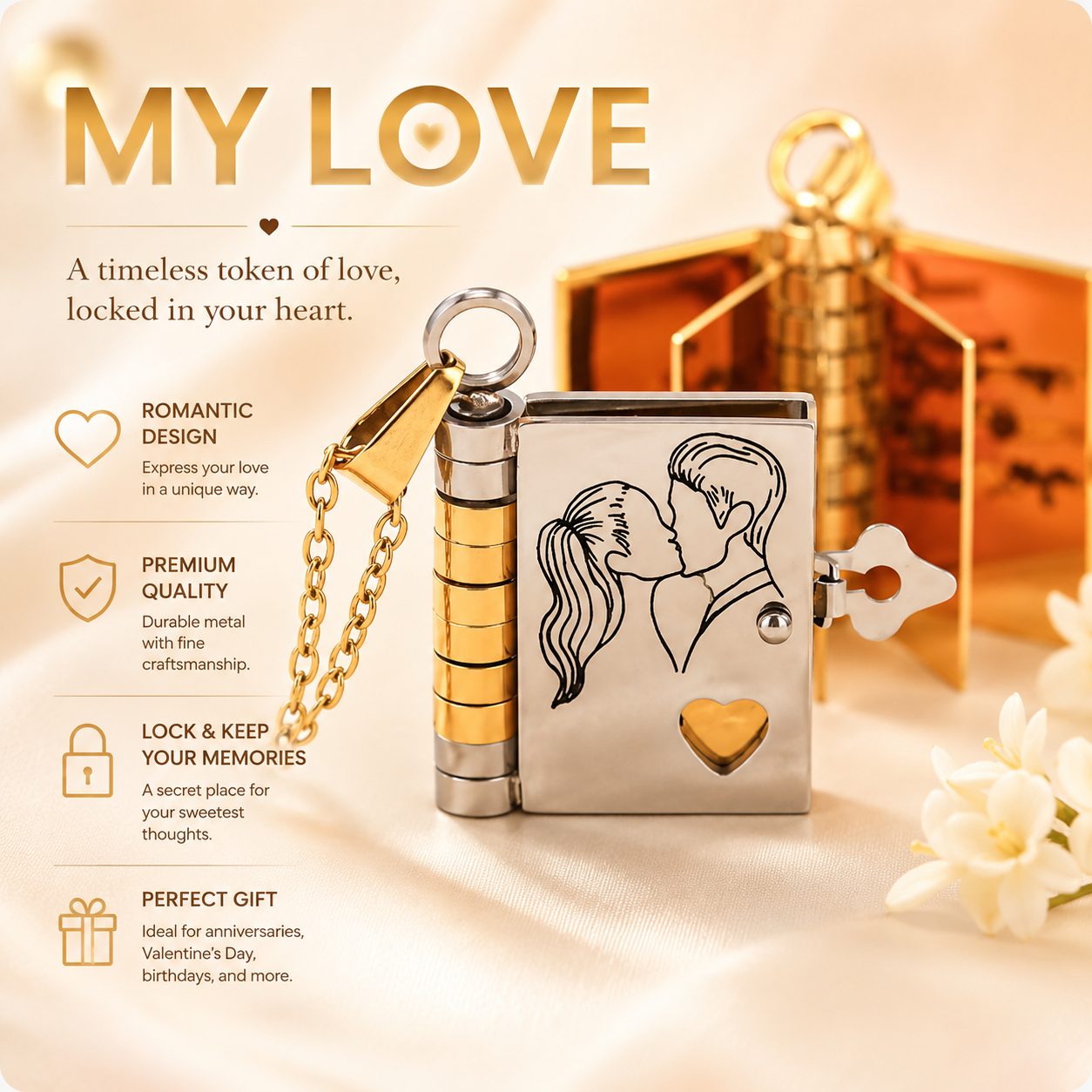 🎁 Last Day Promotion 🔥For Love - I Love You Book Necklace