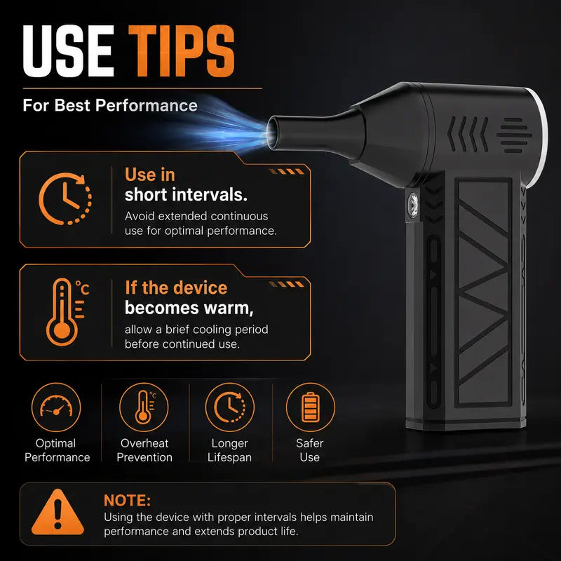 🏅Best Seller 🔥 2-in-1 Cordless Air Duster & Vacuum – 130,000 RPM Rechargeable Turbo Blower