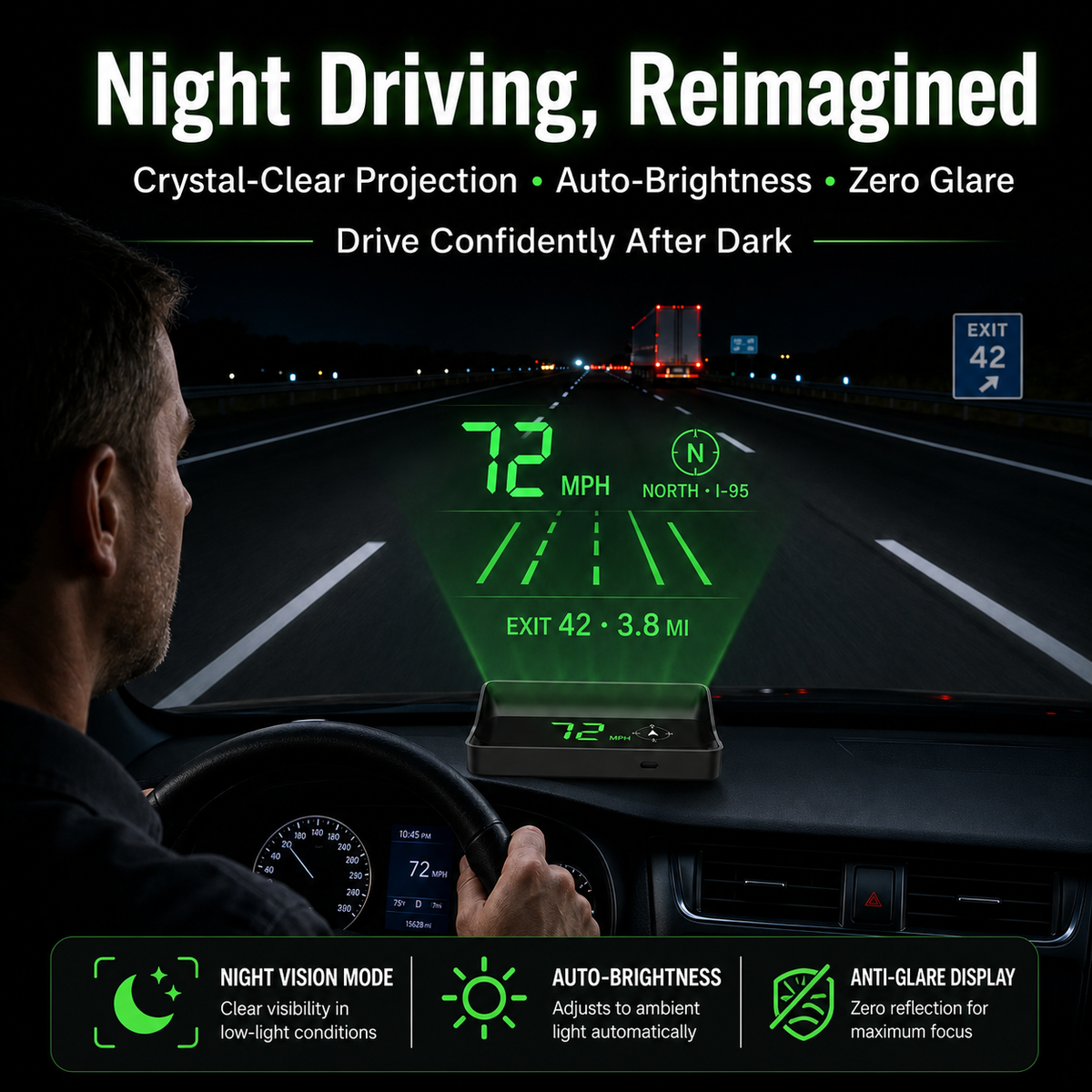 🏅Best Seller 🚗Head-Up Display (HUD) Car GPS Digital Speedometer