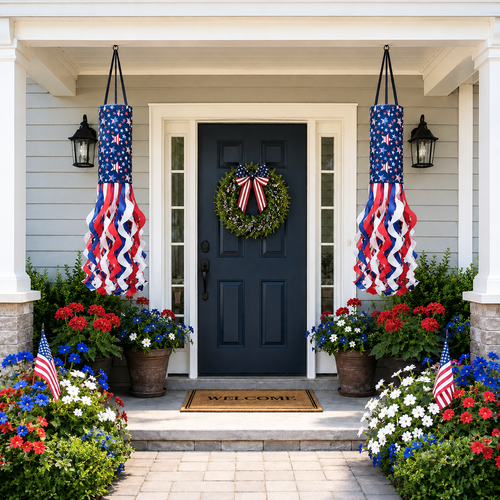 🗽USA 250th Anniversary Light-up Hanging Windsock Patriotic Decor🦅
