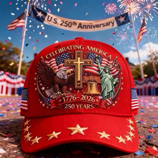🦅Adler & Freiheit & Kreuz🎆250. Jubiläum der Vereinigten Staaten Mütze🧢
