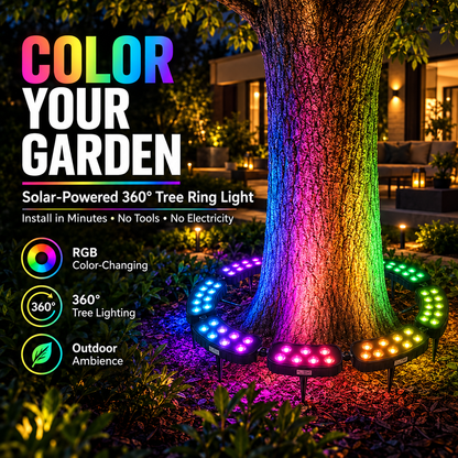 ✨Solar RGB Tree Ring Lights – Color-Changing Outdoor Landscape Lighting