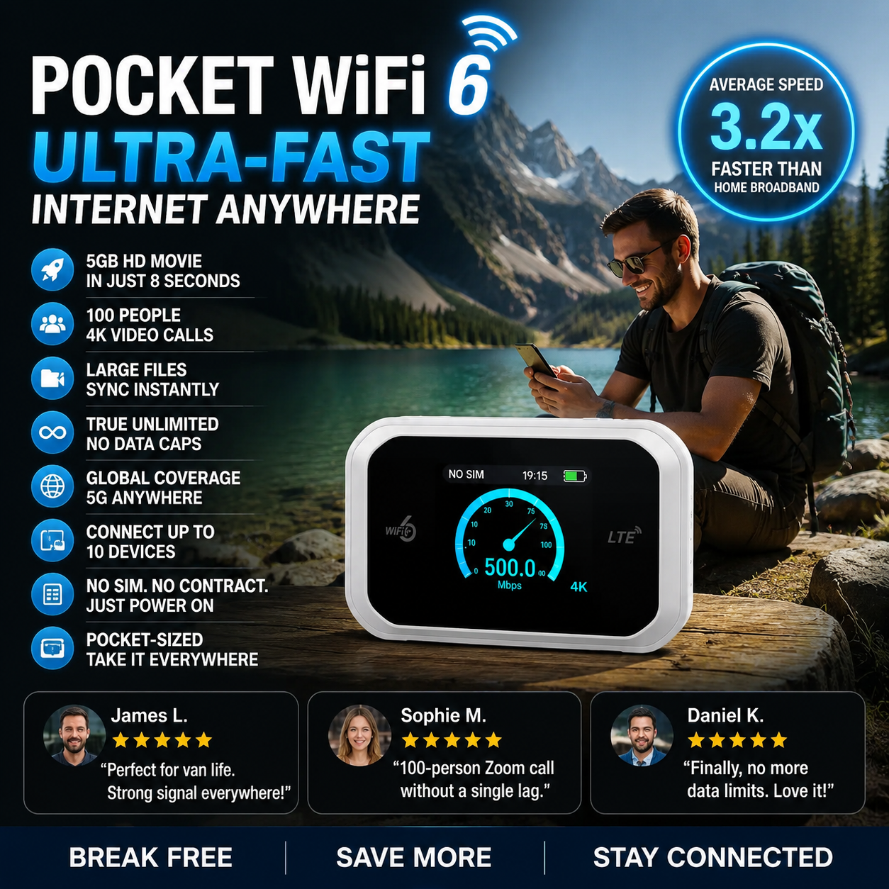 2026 HOT SALE🔥50K+ SOLD! 50% OFF!🌍Mobile Hotspot – Portable WiFi, full coverage anywhere. No contract, no setup. Stay connected on the go!