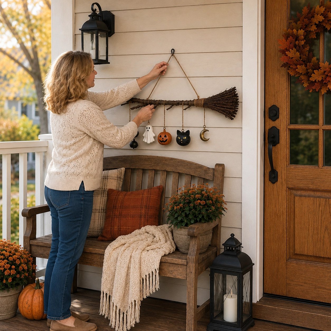 ⚡Hot Sales 50% OFF🔥Lighted Fall Broom Wall Hanging🍂