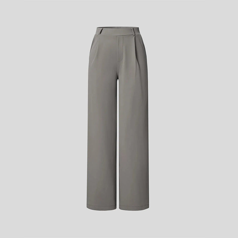 High-Waist Straight-Leg Work Pants Set