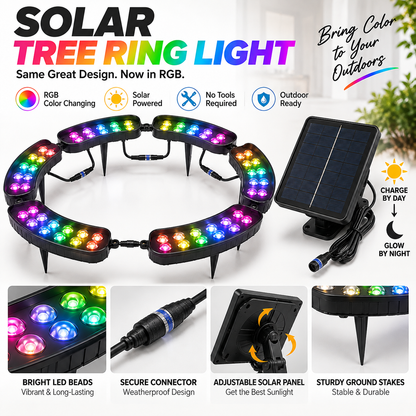 ✨Solar RGB Tree Ring Lights – Color-Changing Outdoor Landscape Lighting