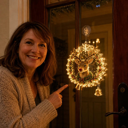🏅 2026 Best Seller ✨🎄Lighted Christmas Window Decoration with Suction Cup Flat Version | Warm LED Window Light with Double-Layer Design & Multiple Festive Styles ✨