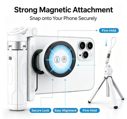 📸4-in-1 Magnetic Phone Grip & Selfie Stick Tripod with Zoom Control