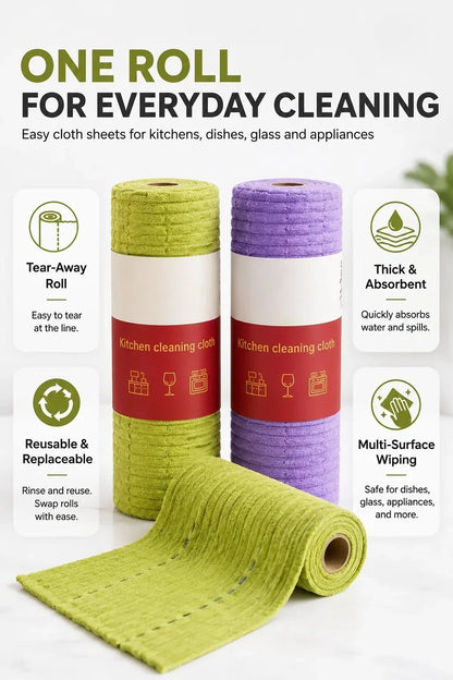 Multipurpose Reusable Tear-Off Cleaning Cloth Roll