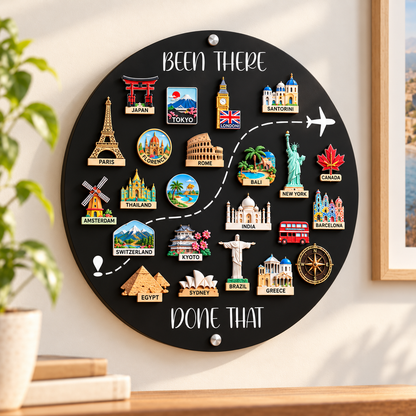 🌍✈️ Been There, Done That Travel Magnet Display Board – Turn Your Adventures Into Lasting Memories! 🧲❤️