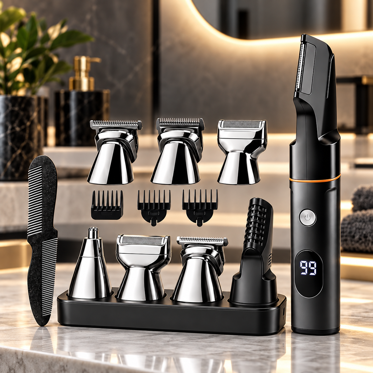 🪒 5-in-1 Men's Electric Grooming Kit – All-in-One Body Hair Trimmer for Head-to-Toe Grooming ✨