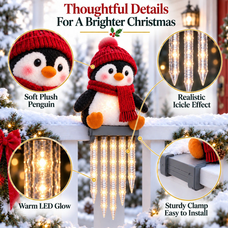 ⛄ Snowman Icicle Railing Lights – Turn Your Porch Into a Winter Wonderland ✨
