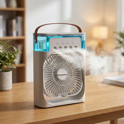 AirFlow Rafraîchisseur d’Air Portable | Mini Climatiseur Silencieux USB | Ventilateur Humidificateur 3 en 1 Compact