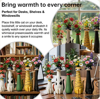 Handmade Creative Cat Vase-desktop Dried Flower Container