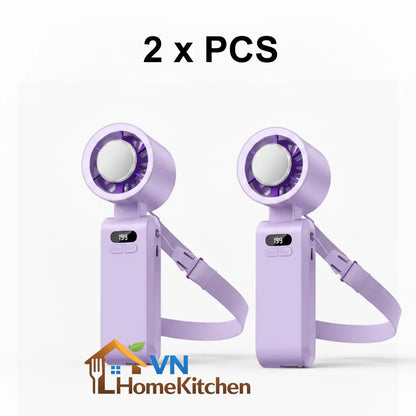 Upgraded Handheld Portable Turbo Fan with Ice Cooler & Variable Speed