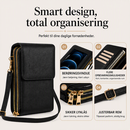 ✨ Compact Crossbody Phone Wallet – Multi-Zip Everyday Bag