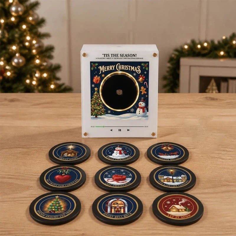 🎅 Interactive Christmas Music Fridge Magnet: Plays 9 Classic Songs for Festive Kitchen Decor! 🎵✨
