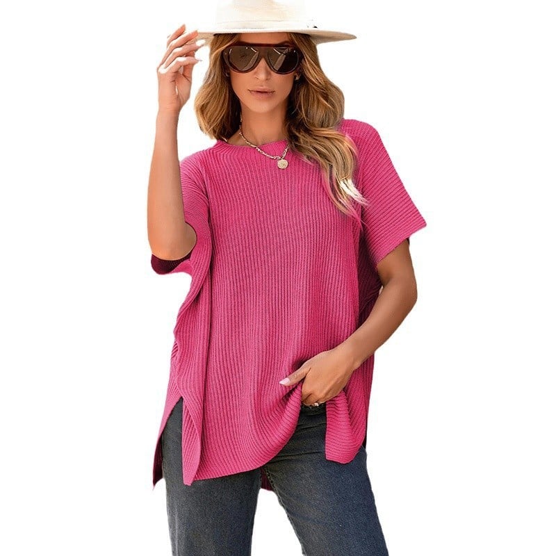 Women's Oversized Loose Round Neck Knitted Top