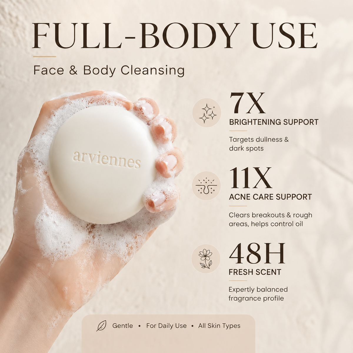 🌿 Niacinamide Skin Soap – Brightens, Fades Spots & Freckles